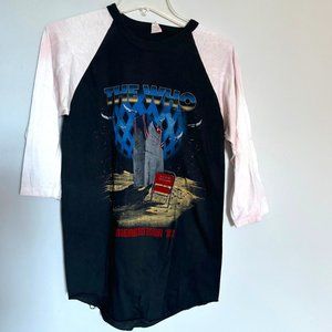 VINTAGE THE WHO 1982 Raglan sleeve T-shirt I Size Large